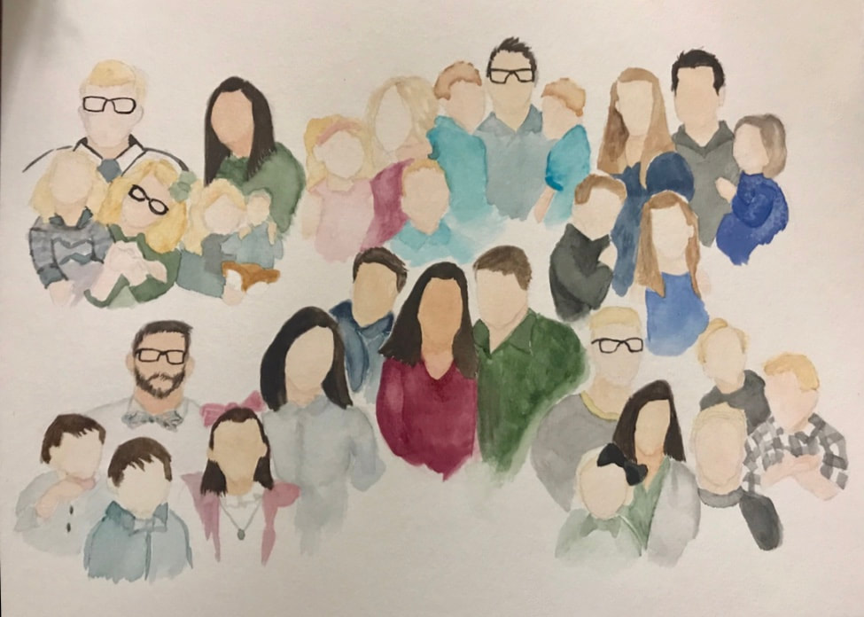 Lloyd Family in watercolor by Jeremy Lloyd